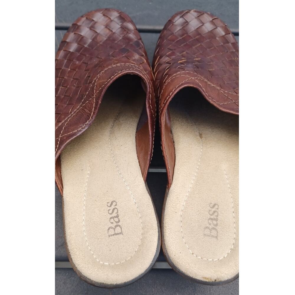 Bass Judy Brown Woven Leather Mule Clogs Women’s 8M Boho Cottagecore - Picture 8 of 11